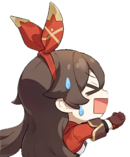 ⭐️ Amber Genshin Impact anime, genshin impact, amber, sticker, cute, chibi, sweat telegram sticker