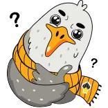 🤔 duck, bird, question, thinking, cartoon, sticker telegram sticker