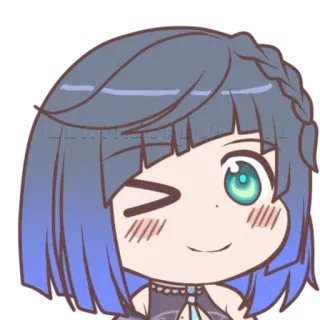 😉 anime, cartoon, cute, chibi, wink whatsapp sticker