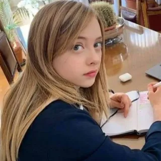 👩 niña, niño, estudiante, escritura, cuaderno telegram sticker