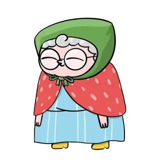 👵 การ์ตูน, คุณยาย, ตัวละคร, ภาพประกอบ, ผู้สูงอายุ telegram sticker