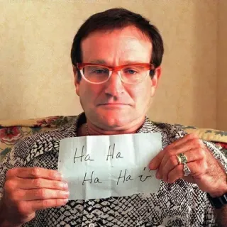 ⭐️ Robin Williams Ha Ha
Ha Ha Robin Williams, Komiker, Schauspieler, Humor telegram sticker