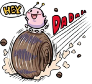 👋 HEY süß, Cartoon, Gruß, Sprechblase telegram sticker