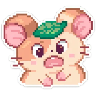 🐹 ハムスター, ピクセルアート, かわいい, 動物, ステッカー telegram sticker