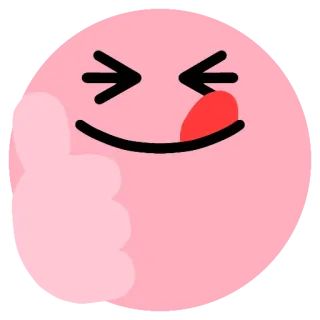 😋 Emoji, Daumen hoch, Lecken, Pink, Pixelkunst whatsapp sticker