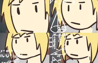 🧐 matematica, pensiero, domanda, confuso, equazione, cartone animato telegram sticker