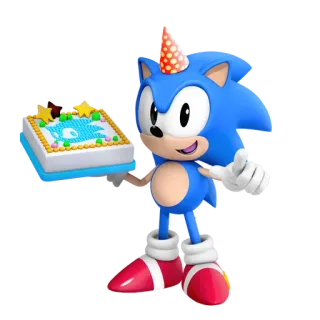 🔋 Sonic the Hedgehog ソニック, 誕生日, ケーキ, ハリネズミ, パーティー, アニメ telegram sticker