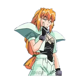 😼 Anime, Cô gái, Chiến binh, Nhân vật, Hình minh họa telegram sticker