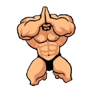 🙏 Muskel, Bodybuilder, Fitness, Workout, Pose telegram sticker