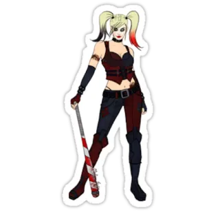 💁 Harley Quinn harley quinn, dc comics, vilão, taco de beisebol, personagem de quadrinhos telegram sticker