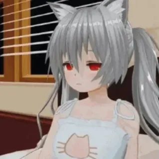 🩸 anime, catgirl, kawaii, neko, cute, manga telegram sticker