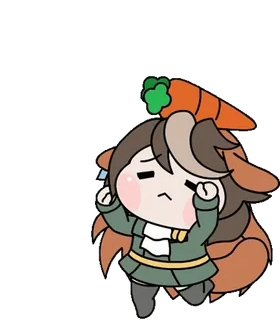 🥕 carrot, anime, chibi, cute, girl whatsapp sticker