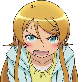 😡 anime, cartoon, angry, girl, portrait telegram sticker