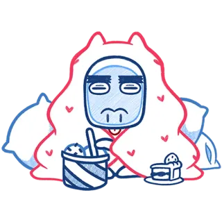 😶‍🌫️ cartoon, food, ice cream, cake, sad, lonely telegram sticker