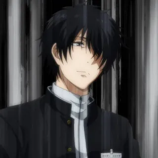 ♠️ anime, male, black hair, school uniform telegram sticker