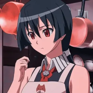 🧑‍🍳 Anime, Kobieta, Fartuch, Uroczy, Czerwone Oczy telegram sticker