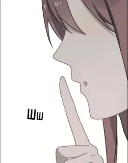 🤫 ww psiu, silêncio, dedo, mulher, menina telegram sticker