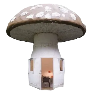 🍄 mushroom, house, fantasy, building, architecture telegram sticker