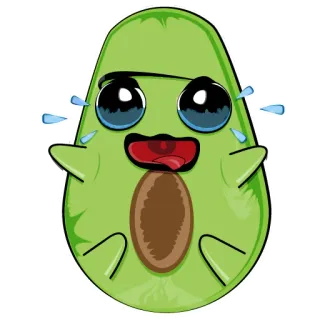 😭 Avocat, Kawaii, Mignon, Fruit, Joyeux, Autocollant telegram sticker