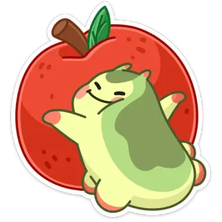 🍎 jabłko, słodkie, kawaii, naklejka, kreskówka, śmieszne telegram sticker