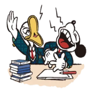 😆 Donald Duck donald duck, dessin animé, bureau, bureau, livres telegram sticker