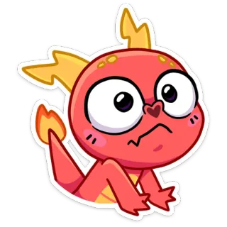 😢 dragon, cartoon, cute, fire, animal, fantasy, monster, sticker whatsapp sticker