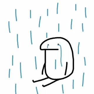😭 triste, pleurer, pluie, déprimé, seul telegram sticker