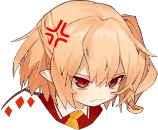 👿 anime, manga, angry, red eyes, blond hair, expression telegram sticker