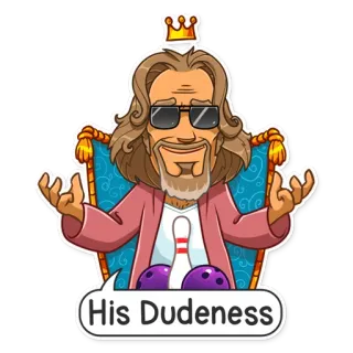 🤴 The Dude The Big Lebowski His Dudeness movie, comedy, bowling, character, dude, big lebowski telegram sticker