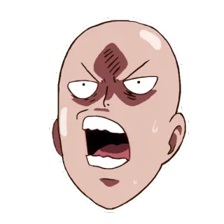 😤 Saitama One-Punch Man anime, manga, hero, funny, saitama, one-punch man telegram sticker