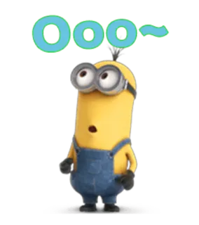 😮 Minion Ooo~ minion, cartoon, despicable me, animated, cute, character telegram sticker