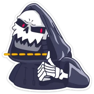 👍 骷髅, 死亡, 死神, 恐怖, 万圣节 telegram sticker