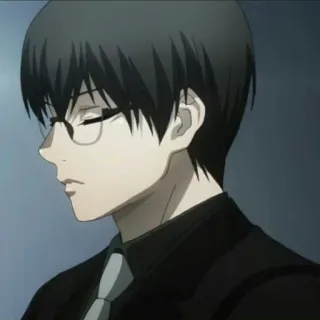 🔥 Arima Kishou Tokyo Ghoul 애니메이션, 만화, 안경, 캐릭터, 진지함, 검은 머리 telegram sticker