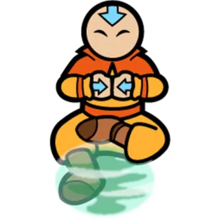 💢 Aang Avatar: The Last Airbender 아바타, 아앙, 에어벤더, 만화, 캐릭터, 명상, 니켈로디언 telegram sticker