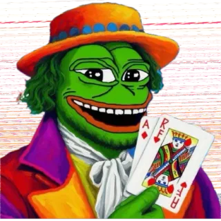 🌟 Pepe the Frog REA pepe, rana, carte da gioco, poker, meme telegram sticker