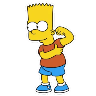 💪 Bart Simpson The Simpsons cartoon, bart simpson, simpsons, character, animated, funny telegram sticker
