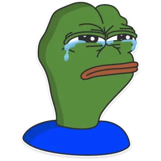 😢 Pepe the Frog pepe, frog, sad, crying, meme telegram sticker