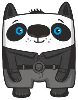 🐼 Panda, Desenho animado, Personagem, Animal, Fofo, Quadrado, Design telegram sticker