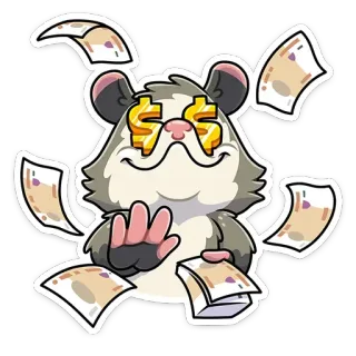💸 animal, dinero, dólar, moneda, pegatina, hámster, finanzas telegram sticker