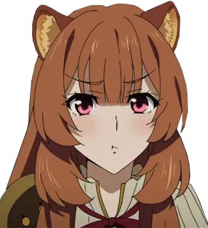 😕 Raphtalia The Rising of the Shield Hero Anime, Raphtalia, Shield Hero, Isekai, Tanuki, Wütend whatsapp sticker