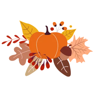 💐 outono, outono, abóbora, folhas, bolota, sazonal, ação de graças, colheita telegram sticker