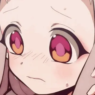 🌼 Аниме, Манга, Девушка, Пот, Лицо, Нервный, Взволнованный telegram sticker
