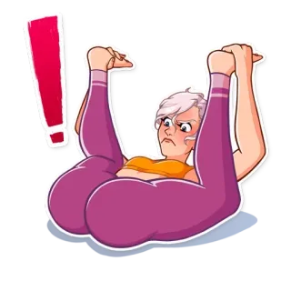 🐱 женщина, йога, ноги, гимнастика, гибкая, восклицание telegram sticker