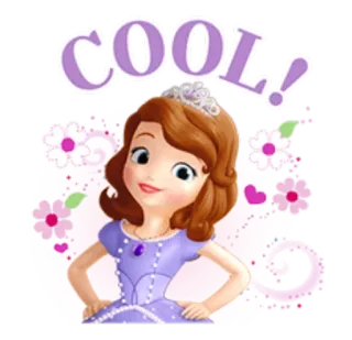 😉 Sofia COOL! princesse, dessin animé, sofia the first, mignon, disney telegram sticker