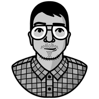 😯 orang, kacamata, pria, kartun telegram sticker