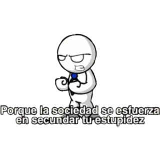 🖕 Porque la sociedad se esfuerza en secundar tu estupidez Cartoon, Strichmännchen, Spanisch, Beleidigung, Gesellschaft, Dummheit telegram sticker