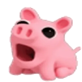 😲 돼지, 동물, 분홍색, 귀여운, 만화 whatsapp sticker