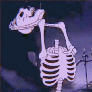 🦴 骸骨, 頭蓋骨, 骨, ハロウィン, 漫画 telegram sticker