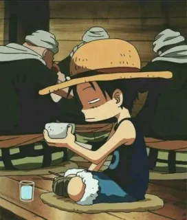 😔 Monkey D. Luffy One Piece Anime, Słomkowy Kapelusz, Luffy, One Piece, Kreskówka, Postać telegram sticker