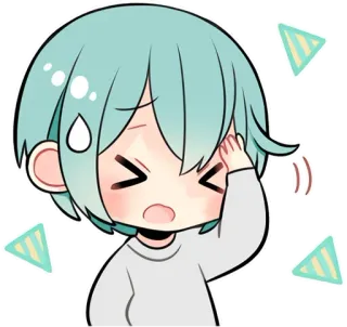 🤦‍♂ 动漫, 卡哇伊, 可爱, 沮丧, 汗, 漫画 telegram sticker